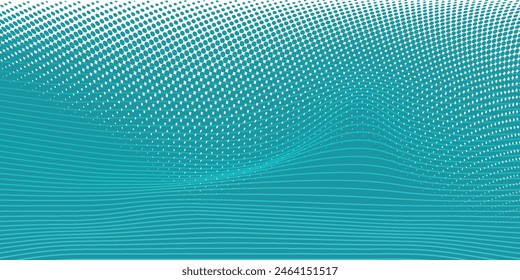 Green - turquoise background divided diagonally. Vector illustration of Background in two colors with halftone.eps10