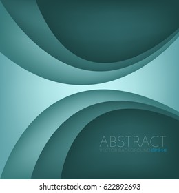 Green turquoise background overlap curve line layer with dark space for text and message design , vector