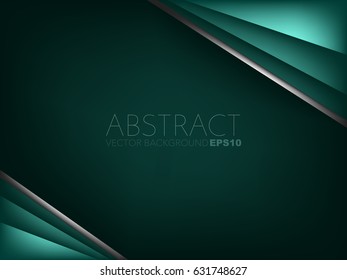 Green turquoise background overlap layer with dark space for text design