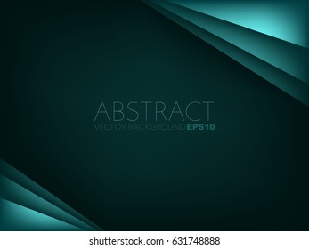 Green turquoise background overlap layer with dark space for text design - Shutterstock ID 631748888