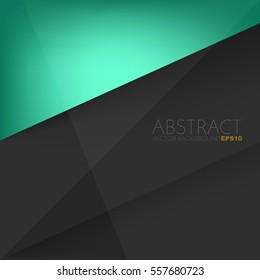 Green turquoise background overlap paper layer with black space for text and message artwork design , Vector