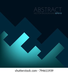 Green turquoise and blue abstract vector background with dark space for background design