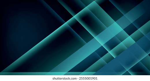 Green turquoise and Blue background vector overlap layer on dark space for background design