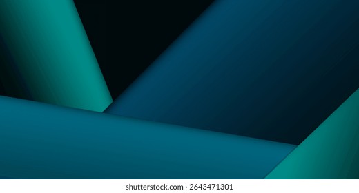Green turquoise and Blue background vector overlap layer on dark space for background design. vector illustration