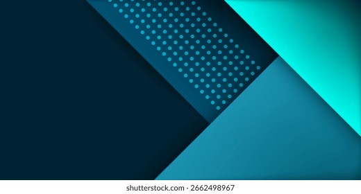 Green turquoise and Blue background vector overlap layer on dark space for background design