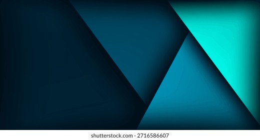 Camada de sobreposição de vetor de fundo azul e turquesa verde no espaço escuro para design de fundo