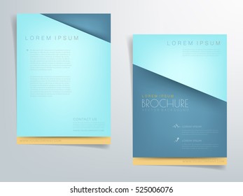 Green turquoise brochure template flyer header design vector background with blue space for text artwork design in A4 size