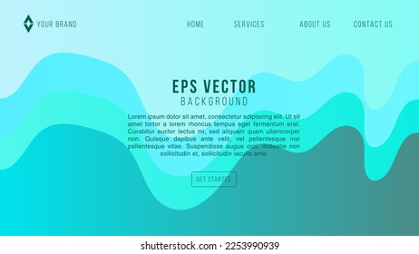 Green turquoise color background design. Fluid gradient shapes composition. Futuristic design posters. Eps10 vector.