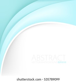 Green turquoise curve background with line layer paper overlap with white space for add text and message , Vector