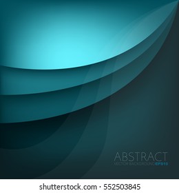 Green turquoise curve background overlap layer vector with white curve line label and space for text and message artwork design , Vector