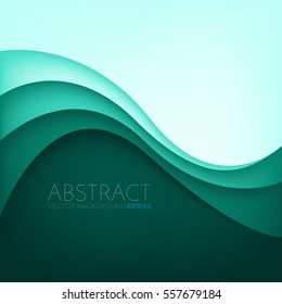 Green turquoise curve background overlap layer vector with white curve line label and space for text and message artwork design , Vector