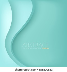 Green turquoise curve background overlap layer with space for text and message design