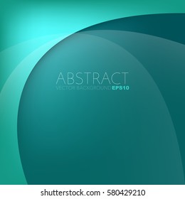 Green turquoise curve background vector with space for text and message design
