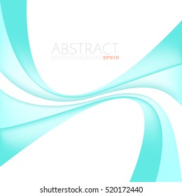 Fondo vectorial de línea de curva azul verde en el espacio blanco con capa de papel superpuesta verde y línea de curva verde para el diseño de texto y mensajes