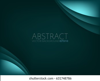 Green turquoise curve vector background with dark space for text design - Shutterstock ID 631748786
