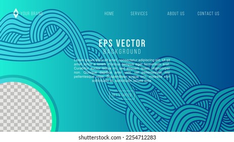 Green turquoise doodle abstract banner design. Wavy Vector shaped background. Modern Graphic Template Banner doodles for social media and web sites