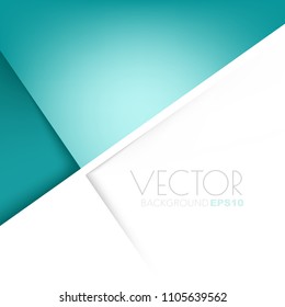 Green turquoise geometric vector background overlap layer on white paper space for background design