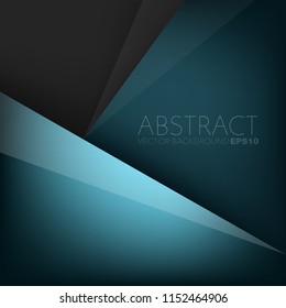Green turquoise geometric vector background overlap layer on black space for text and background design
