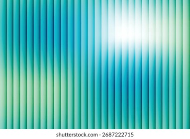 Fundo gradiente de vidro verde e turquesa com linhas de desfoque brilhantes verticais. Textura de design de movimento moderno perfeita para visuais abstratos da web, cartazes e projetos de marca digital.