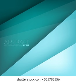 Green turquoise layer background paper overlap with space for artwork design , Vector