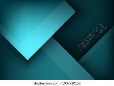 Green turquoise layer background vector geometric square box overlap layer with space for background design