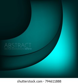 Green turquoise layer curve background overlap on space for text and background design