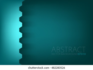 Green turquoise line gear vector background overlap layer paper on dark black space for text and message modern artwork design background
