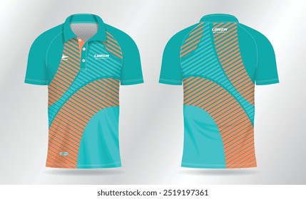 green turquoise and orange sports shirt jersey design template