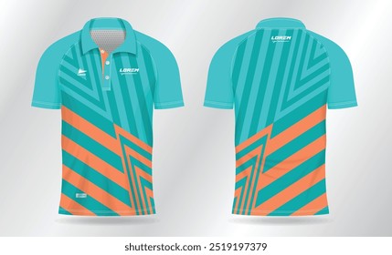 green turquoise and orange sports shirt jersey design template