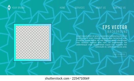Green turquoise pattern background Dynamic shapes composition for landing page website