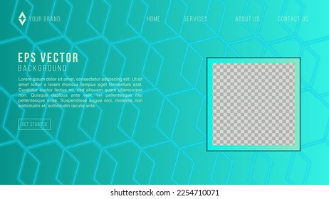 Green turquoise pattern background Dynamic shapes composition for landing page website