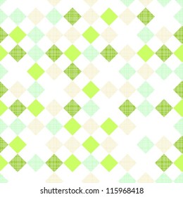 green and turquoise seamless geometric pattern with rows of squares