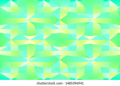 Green and turquoise texture with colored shapes. Blurred decorative design in simple style with triangles. Template for your beautiful backgrounds. Futuristic illustration of geometric patterns.