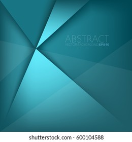 Green turquoise triangle background overlap paper layer with space for text and message design , vector