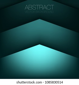 Green turquoise triangle element vector background overlap layer with space
