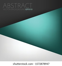 Green turquoise triangle geometric Vector background overlap layer with space for text and background design