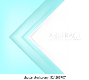 Green turquoise triangle vector background with overlap paper layer gradient color with space for text and message artwork design