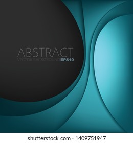 Green turquoise vector background curve line overlap layer on space for design
