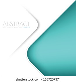 Green turquoise Vector background geometric triangle overlap layer with space for text and background design