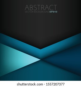 Green turquoise Vector background geometric triangle overlap layer with space for text and background design