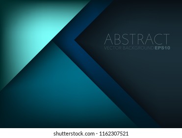 Green turquoise vector background overlap layer on blue dark space for text and background design