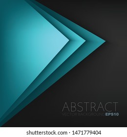 Green turquoise vector background triangle geometric layer background with space for design