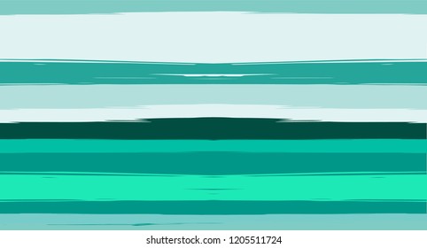 Green, Turquoise Vector Watercolor Sailor Stripes Suit Seamless Summer Pattern. Horizontal Brushstrokes Trace Vintage Grunge Textile Clothe Design. Hand Painted Ink Lines, Male or Female Clothing
