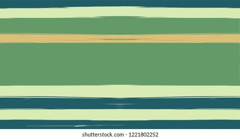 Green, Turquoise Vector Watercolor Sailor Stripes Suit Seamless Summer Pattern. Horizontal Brushstrokes Retro Vintage Grunge Textile Fashion Design. Ink Painted Trendy Trace, Geometric Uneven Print
