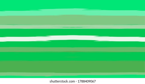 Green, Turquoise Vector Watercolor Sailor Stripes Trendy Seamless Summer Pattern. Horizontal Brushstrokes Trace Vintage Grunge Textile Clothe Design. Hand Painted Ink Lines, Geometric Track Prints