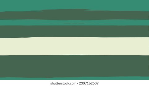 Green, Turquoise Vector Watercolor Sailor Stripes Cool Seamless Summer Pattern. Horizontal Brushstrokes Retro Vintage Grunge Textile Clothe Design. Ink Painted Trendy Trace, Geometric Uneven Print