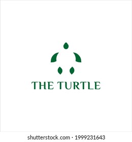 green turtle abstract logo tortoise vector illustration