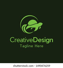 Green Turtle Animal Wildlife Creative Vector Logo