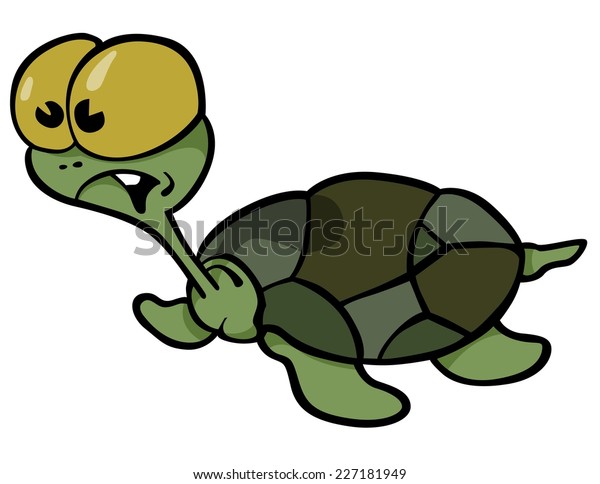 Green Turtle Cartoon Illustration Vector Stock Vector (Royalty Free ...