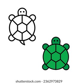Green turtle Cartoon Vector Illustration